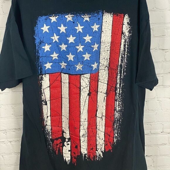 Gildan American Flag Short Sleeve Tee Shirt - Picture 1 of 4